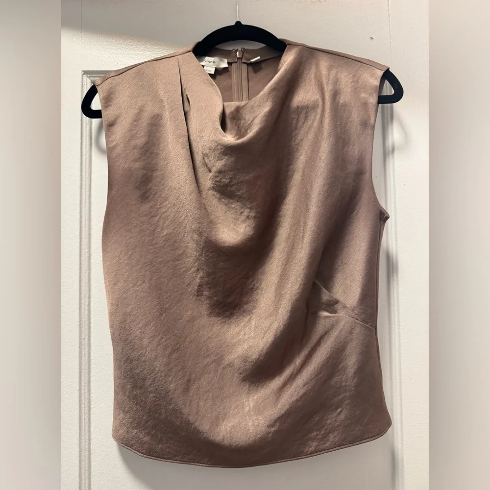 Vince Cowl Neck Tan Blouse - Picture 1 of 2